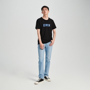 EDWIN｜男裝｜高低差印花短袖T恤