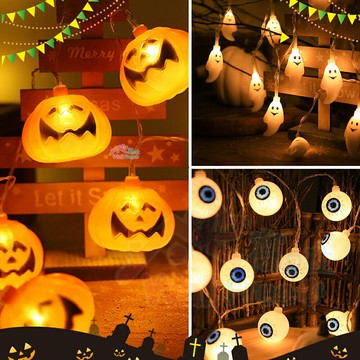 萬聖節 眼球燈串 裝飾燈 氣氛燈 萬聖節佈置  萬聖節燈串 派對 裝飾  Halloween  幼稚園教室 背景裝飾 WallFree窩自在