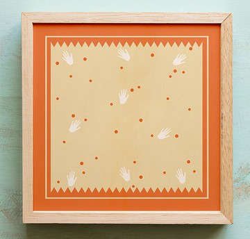 Birdddland原創手繪 復古手掌波點 真絲絲巾圍巾髮巾 swing 禮物