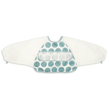 akachan honpo - 長袖用餐圍兜穿脫方便-藍色 (80~95cm)-日本製