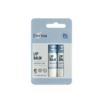 【Derma】小燭樹植萃護唇膏 4.8g-2入組/滋潤/無香味/溫和/純素/天然/無添加/天然蠟質/丹麥