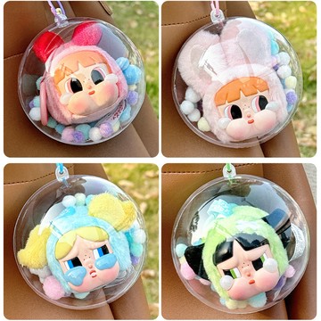 娃包 crybaby 亞克力精靈圓球 10cm痛包 飛天小女警 搪膠娃娃收納包 高透明 防塵遛娃包 圓包 娃包 圓形