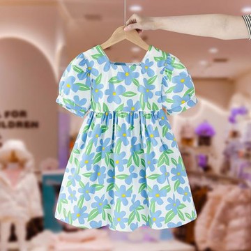 女童連衣裙夏款2025新款兒童裝小女孩洋氣純棉公主裙碎花薄款裙子