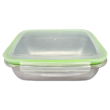 不鏽鋼餐盒 2.8L  綠色 + 銀色  1個