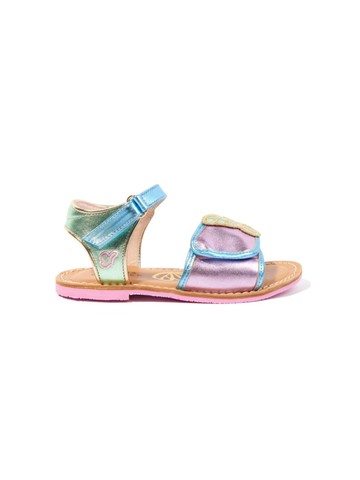 Sophia Webster Mini - butterfly metallic sandals - kids - Calf Leather/Metallic Leather/Artificial Leather/Rubber - 25 - Pink