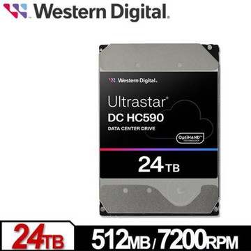WD Ultrastar DC HC590 24TB 3.5吋企業級硬碟(0F65684)
