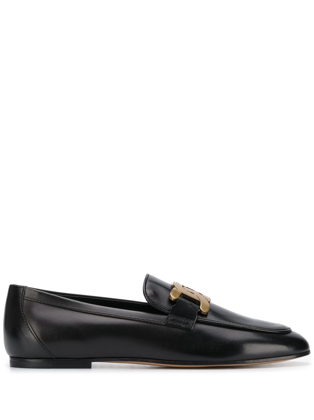 Tod's - chain-strap loafers - women - Leather/Leather/Calf Leather - 36 - Black