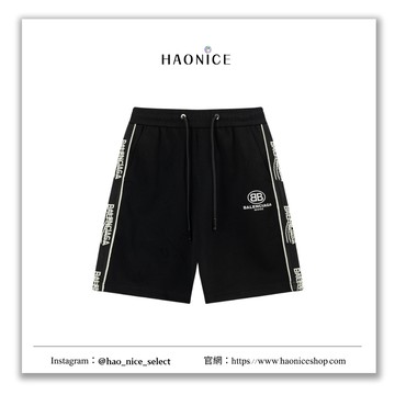 【HAO NICE】25SS上海經銷商Balenciaga 巴黎世家 經典雙B logo拉線短褲 休閒褲 運動褲