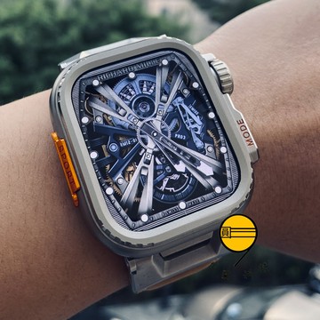 鈦合金 秒變金屬錶殼+錶帶 適用於 Apple Watch 11 10 9 8 7 6 SE替換錶帶 46mm 42mm