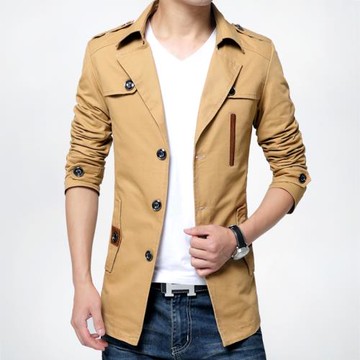 秋季男裝風衣中長款2023新款春秋裝韓版青年休閑外衣男士外套潮流