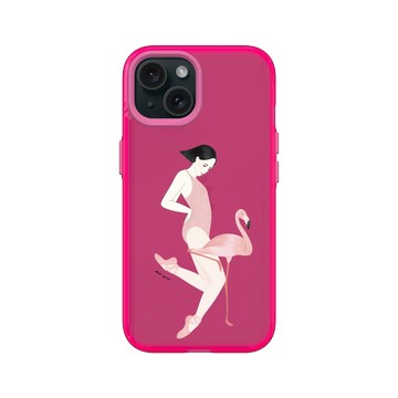 iPhone 15 Clear 粉漾桃 - 欣蒂小姐 Miss Cyndi - 與鶴共舞