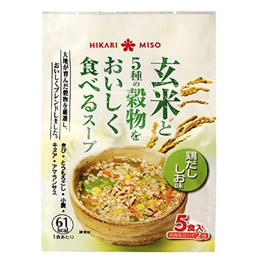 ひかり味噌 玄米と5種の穀物スープ 鶏だししお味 5食12個