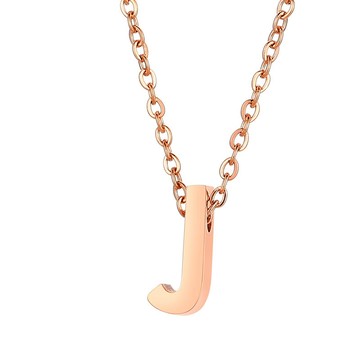 台灣客製化鏈長項鍊 純鋼字母J玫瑰金色鎖骨項鏈－DUSHA ACCESSORY 杜莎飾品