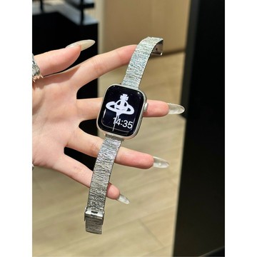 《台灣出貨》適用 APPLE WATCH 肌理紋錶帶 不鏽鋼 防水錶帶 S12 S11 SE3 44 46 女士錶帶