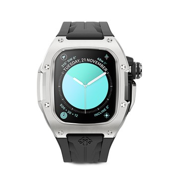 【Golden Concept】Apple Watch 46mm 銀色不銹鋼錶框 黑色錶帶 RSTIII46-BK-SL