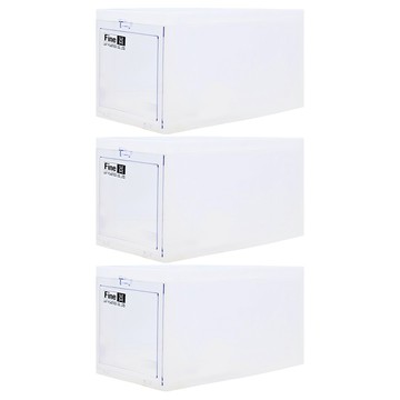 KEYWAY 聯府 前拉式整理箱 12L 350 x 202 x 205mm  透明色 + 霧白色  35 x 20.2 x 20.5cm  3個