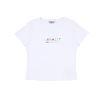 FILA 女短袖圓領T恤-白色 5TEA-1416-WT