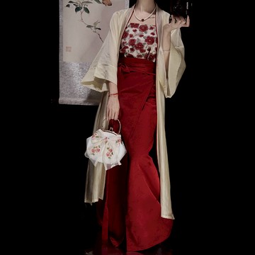 曹州莘月原創漢服女宋制旋裙中國風長干寺改良元素國潮夏季薄款 z7302