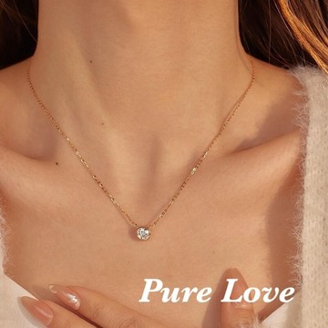 Pure Love樂芙 / 正韓 鈦鋼【316L醫療鋼】G01100單鑽火彩泡泡鑽鎖骨鏈 短項鏈 / 三色