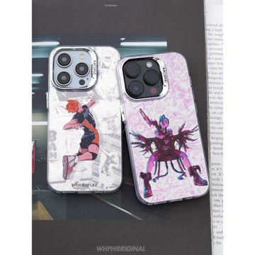 金克絲iPhone15promax磁吸手機殼適用于蘋果16pro防摔保護套個性小眾14pro新款磨砂硬殼13高檔12卡通雙城之戰