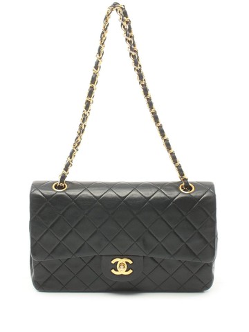 CHANEL Pre-Owned - 1980s medium Double Flap shoulder bag - women - Lambskin - One Size - Black