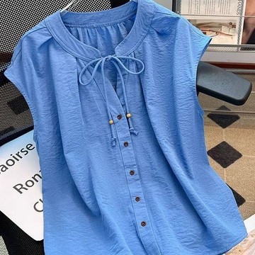台灣现貨 100KG大碼襯衫 無袖上衣 女生襯衫 開衫上衣 夏天上衣 純色襯衫 休閒上衣 女生上衣 無袖襯衫 涼感上衣