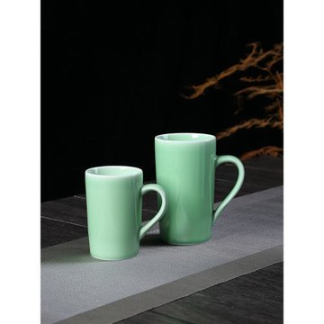 小利青瓷大號650毫升茶杯陶瓷馬克杯扎啤杯子啤酒杯家用帶把水杯