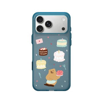 iPhone 17 Pro Max Clear (相機按鈕) 夜幕藍 - 咻咻熊 XiuXiubear - 蛋糕日