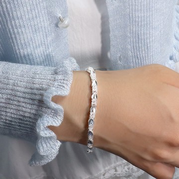 【紫南宮過爐🙏🏻】隔日達 手錬 純銀手錬 銀手鏈 情侶手鏈 正品純銀四葉草手鏈女999韆足銀可調節 四葉草手鏈