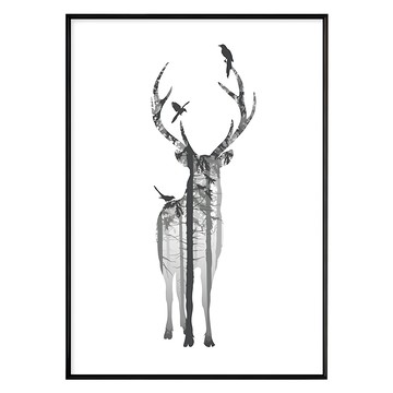 森林的麋鹿 木色 1入  40 x 30cm