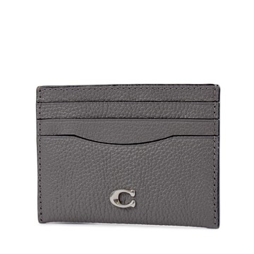 COACH 專櫃男款 荔枝紋皮革名片/證件夾-灰色