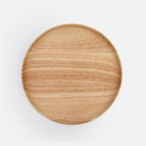 MH橡膠木圓托盤24cm 原木色