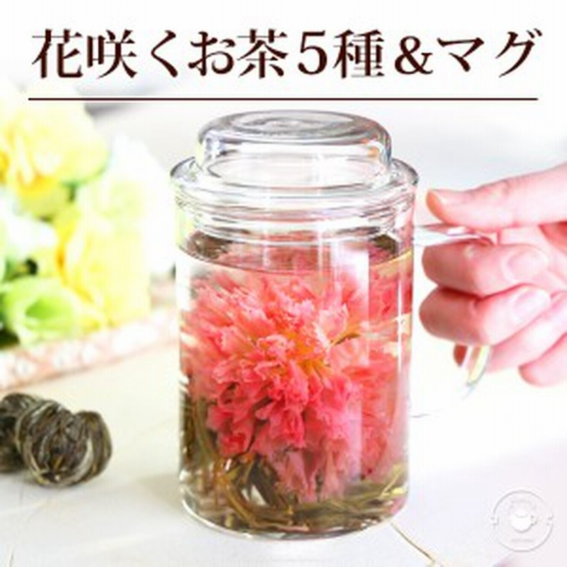 お年賀 挨拶 ギフト お茶 花とセット プレゼント 花 工芸茶 花茶5種 マグカップ いやし ジャスミン茶 通販 Lineポイント最大1 0 Get Lineショッピング