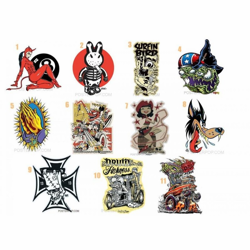 ★ロウブロー・カスタムカルチャー系 ステッカー 6pcs 新品 ☆ロウブロー・カスタムカルチャー系 ステッカー 6pcs 新品