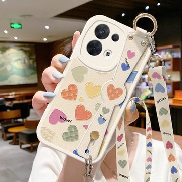 適用OPPOReno8手機殼Rino9新款reno10防摔Reno7se斜挎掛繩12女5腕帶11可斜跨pro+6背帶13笑臉oppo保護套Reno