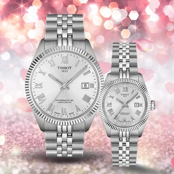TISSOT 天梭錶 Ballade系列 天文台認證 機械對錶-T1564081103300+T1562081103300