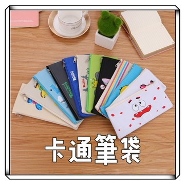 【現貨】帆布卡通筆袋 鉛筆盒 筆袋 牛津布 零錢包 文具袋 學生文具 鉛筆袋 創意筆袋 卡通帆布筆 牛津布筆袋
