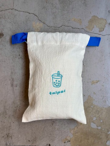 台北純棉束口袋 ft.珍珠奶茶  Bao maison