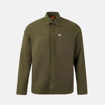 Timberland 男款軍綠色寬版工裝襯衫外套｜A6MMYA58