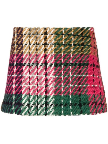 Danielle Guizio - checked low-rise miniskirt - women - Virgin Wool/Polyester/Wool/Acrylic/Other fibres/Polyester - S - Pink