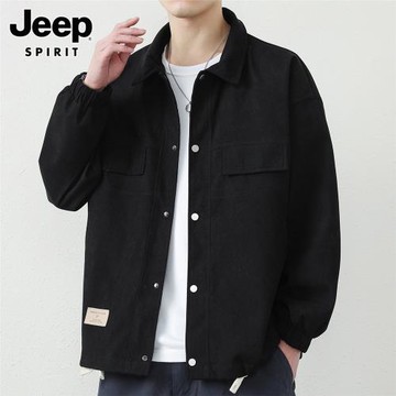 JEEP SPIRIT外套男春秋季潮牌翻領休閑上衣2026新款男士工裝夾克