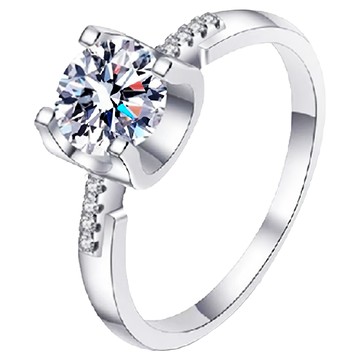 CF Diamond 女戒 莫桑鑽  1克拉  銀色