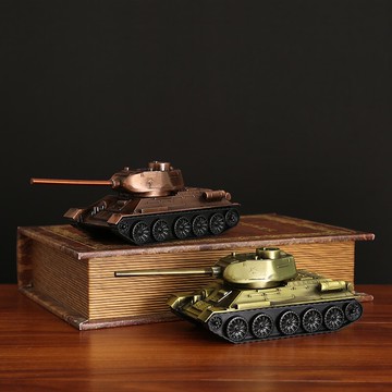 復古坦克模型輕奢高檔辦公室桌面擺件客廳酒柜玄關裝飾品小擺設