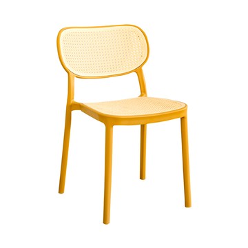 【多瓦娜】翁佐無扶手復古防水休閒椅-五色(戶外椅/餐椅/椅子)黃色