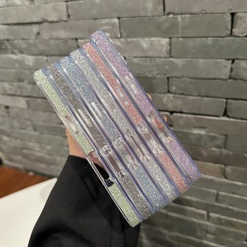 云寅適用于iPhone16手機殼新款閃粉邊框蘋果16plus透明玻璃高透15promax全包奢華高級感14女款13防摔12創意硬