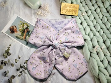 韓國品牌布夢幻紫色小山圍脖-不分年齡圍脖-圍巾-脖圍-短圍巾--