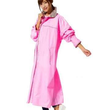 Twin Dragon 雙龍牌 英倫超輕前開式雨衣  亮粉色  加長型(166~175cm)