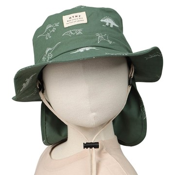 akachan honpo - 漁夫帽-滿版印花吸水速乾-綠色