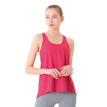 【NAMASTE】Nora 輕薄無袖開岔運動罩衫 - 玫紅