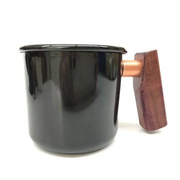 Truvii｜經典黑紫心木柄琺瑯杯 400ml